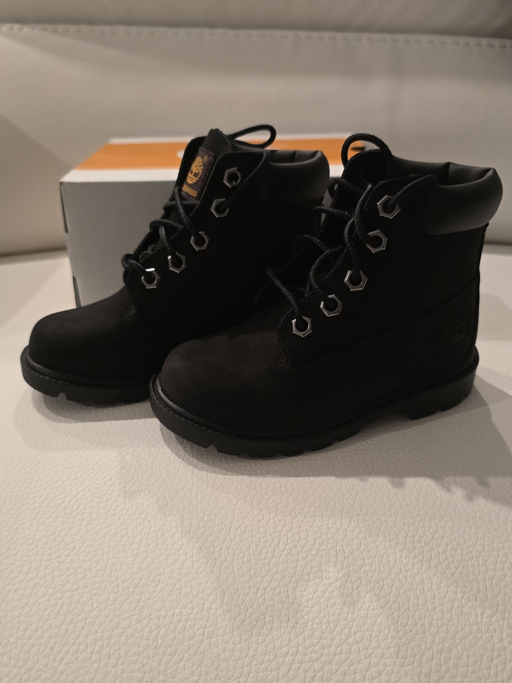 Timberland Black Nubuck 6-Inch Lace-Up Little Boys Boots - Picture 6 of 8